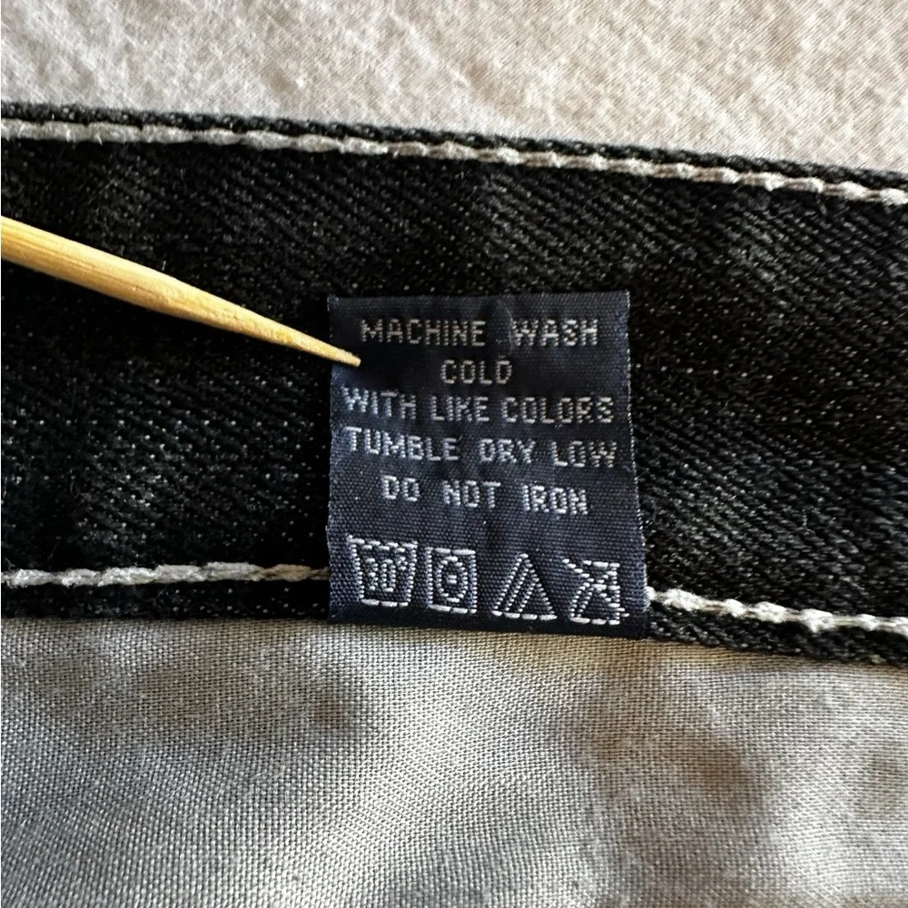 ATTITUDE GOLD MEN’S JEANS GREEN STICH Y2K PNTS SZ 44/32 - Picture 9 of 16